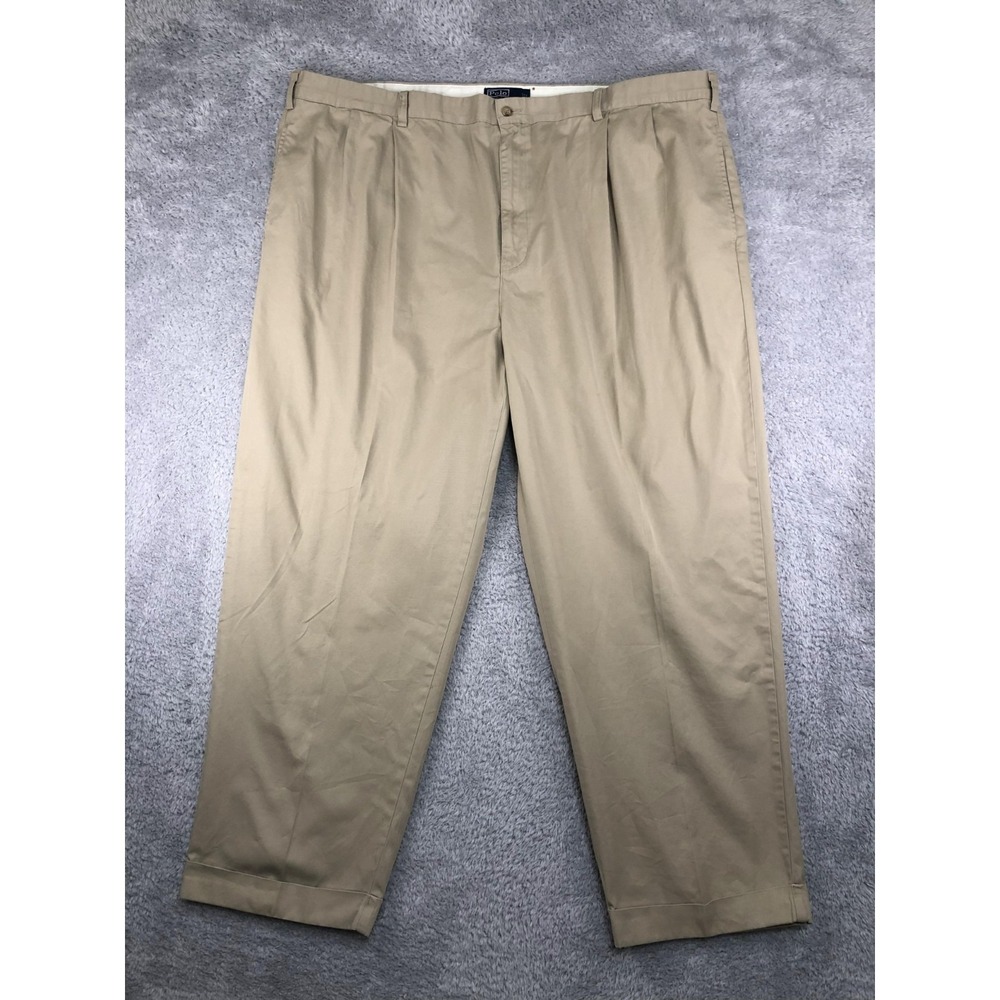 Polo Ralph Lauren Pants Mens 49x30 (Tag 50x30) Beige Big Hammond Pleated Chino
